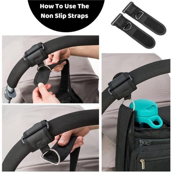 Stroller Organizer Non Slip Straps Stroller Caddy With Insulated Cup Holder - Picture 5 of 6